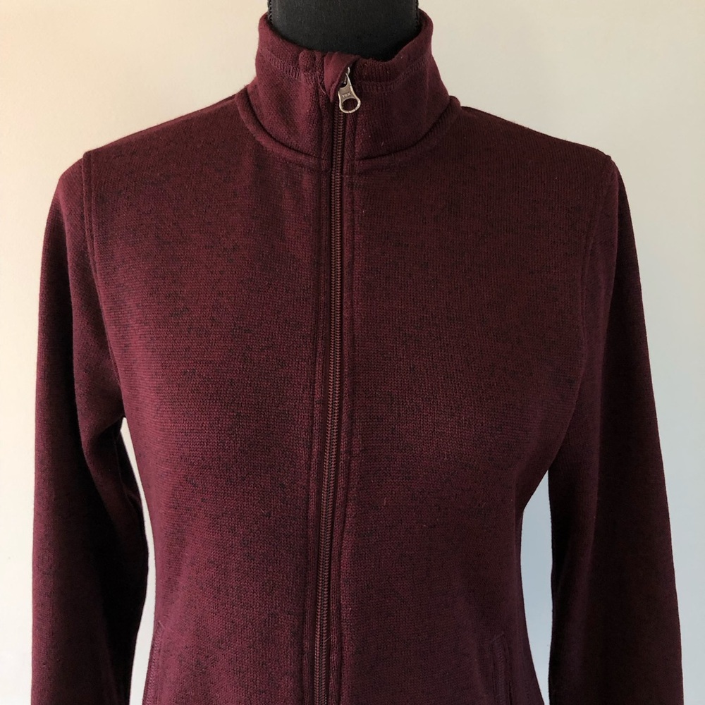 Women’s Eddie Bauer Radiator Dark Garnet Fleece zip up sweater jacket size S - Picture 3 of 9